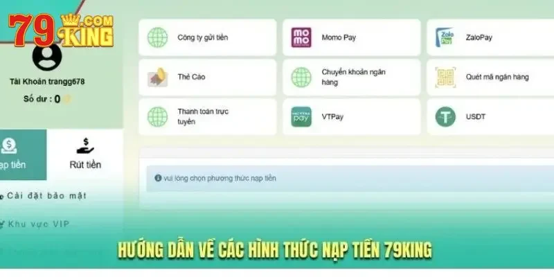nạp tiền vào 79king bằng Momo nạp tiền vào 79king bằng Momo