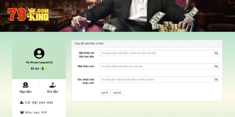 cách rút tiền từ 79king